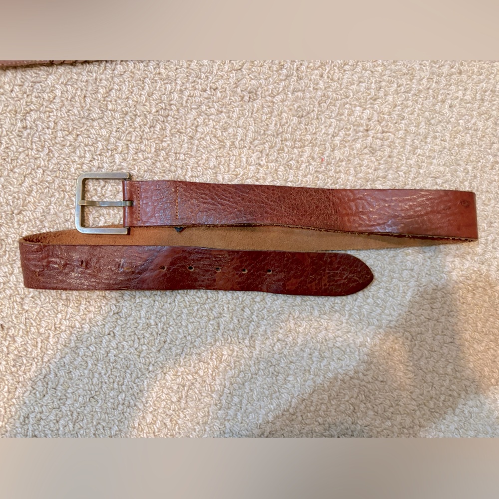 Brown leather diesel belt